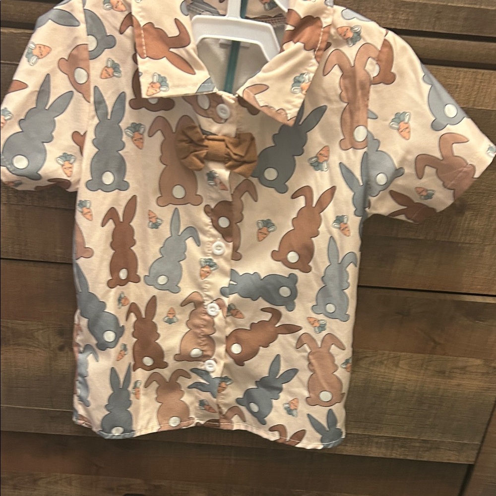 Cute Bunny Print Kids Shirt